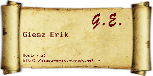 Giesz Erik névjegykártya
